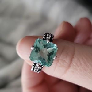 Lia Sophia Greek Isle aqua ring size 7